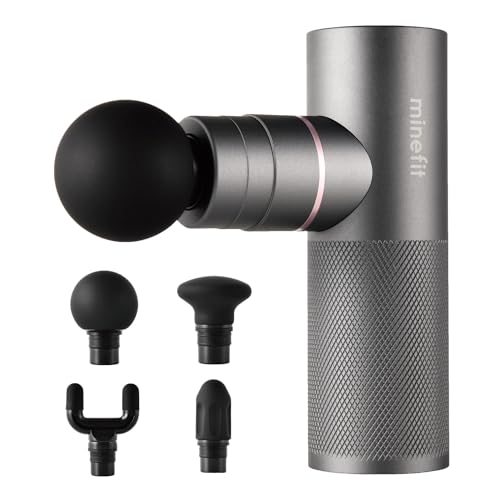 【スポーツクラブJOYFIT/FIT365合同開発商品】minefit ボディケアガン筋膜リリースガン 筋膜ガン きんまくリリースガン 筋膜リリース 筋肉リラックス ハンディガン ハンドガン全身リフレッシュ 5段階強力振動 シリコンヘッド4個付属 AIスマートセンサー搭載 最速3200回/分 静音 軽量 コンパクトタイプ 425g 小型ミニサイズ 携帯便利 アルミ合金ボディ 収納袋 進学 誕生日 ギフト 誕生日プレゼント最適 メーカー保証付き